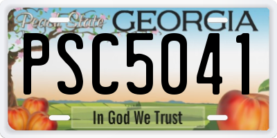 GA license plate PSC5041