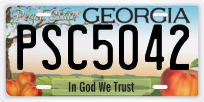 GA license plate PSC5042