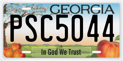 GA license plate PSC5044