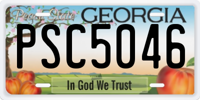 GA license plate PSC5046