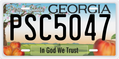 GA license plate PSC5047