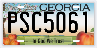 GA license plate PSC5061
