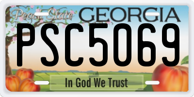 GA license plate PSC5069