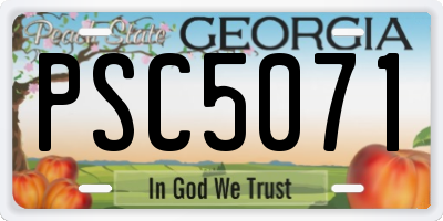 GA license plate PSC5071