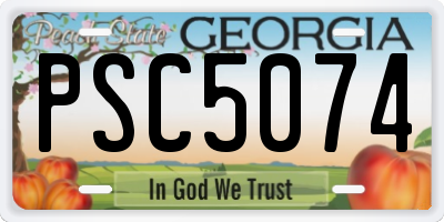 GA license plate PSC5074