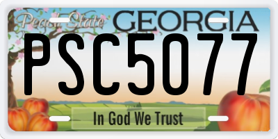 GA license plate PSC5077
