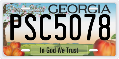 GA license plate PSC5078