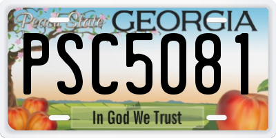GA license plate PSC5081