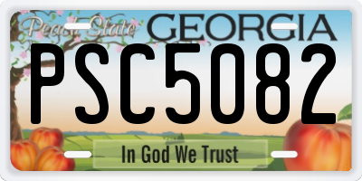 GA license plate PSC5082