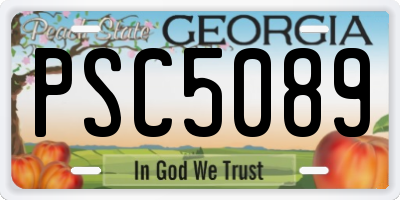 GA license plate PSC5089