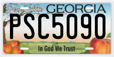 GA license plate PSC5090