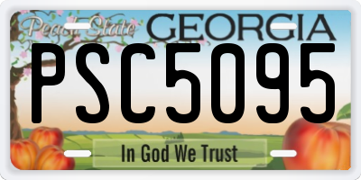 GA license plate PSC5095