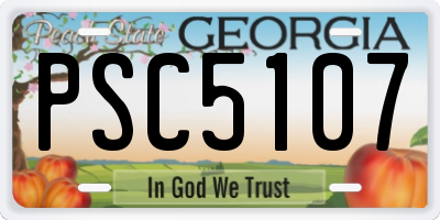 GA license plate PSC5107