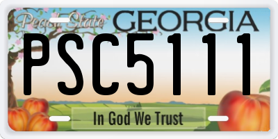 GA license plate PSC5111