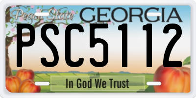 GA license plate PSC5112