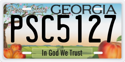 GA license plate PSC5127
