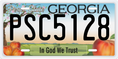 GA license plate PSC5128