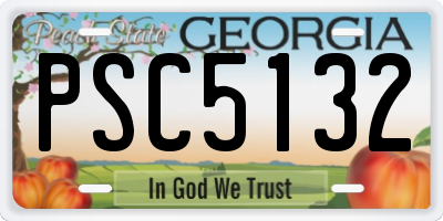 GA license plate PSC5132