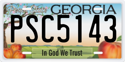 GA license plate PSC5143
