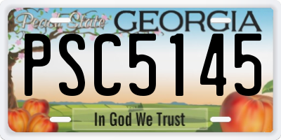 GA license plate PSC5145