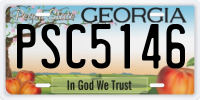 GA license plate PSC5146