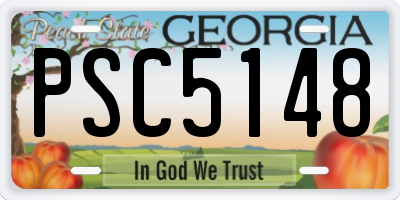 GA license plate PSC5148
