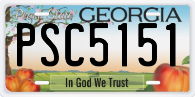 GA license plate PSC5151