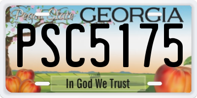 GA license plate PSC5175