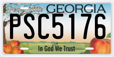GA license plate PSC5176