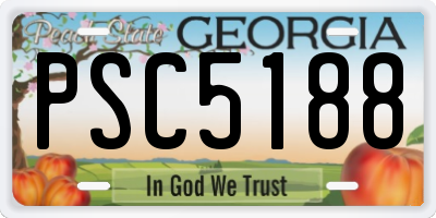 GA license plate PSC5188
