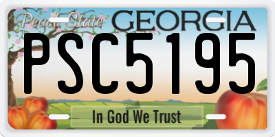 GA license plate PSC5195