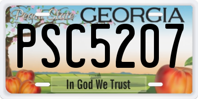 GA license plate PSC5207