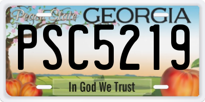 GA license plate PSC5219