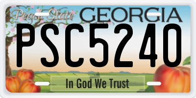 GA license plate PSC5240