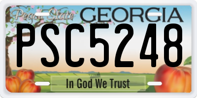 GA license plate PSC5248