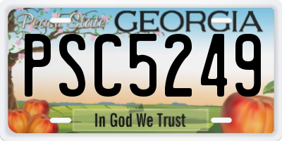 GA license plate PSC5249