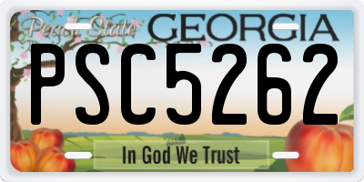 GA license plate PSC5262