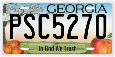 GA license plate PSC5270