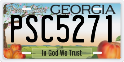 GA license plate PSC5271