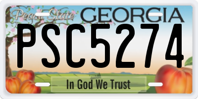 GA license plate PSC5274