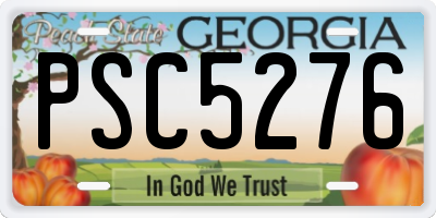 GA license plate PSC5276
