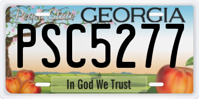 GA license plate PSC5277
