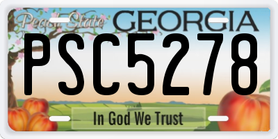 GA license plate PSC5278