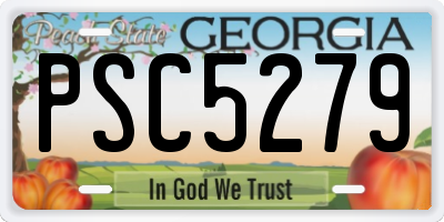 GA license plate PSC5279