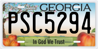 GA license plate PSC5294