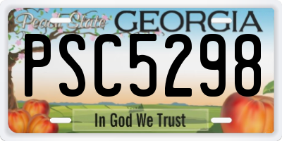 GA license plate PSC5298