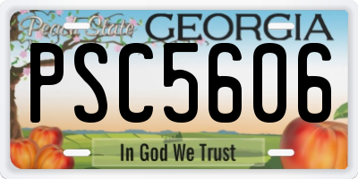 GA license plate PSC5606