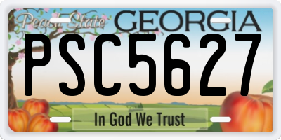 GA license plate PSC5627