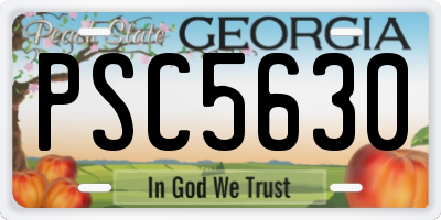 GA license plate PSC5630