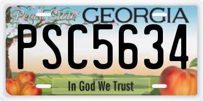 GA license plate PSC5634